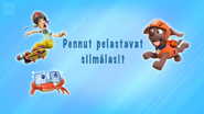 "Pups Save the Glasses" ("Pennut pelastavat silmälasit") title card on Yle TV2