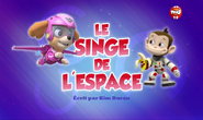 "Pups Save a Monkey-naut" ("Le Singe de l'espace") title card on TF1