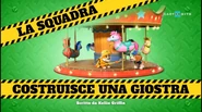 "The Crew Builds a Carousel" ("La squadra costruisce una giostra") title card on Cartoonito