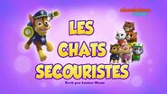 "Pups Save the Kitty Rescue Crew" ("Les Chats secouristes") title card on Nickelodeon Junior