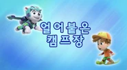 "Pups Save a Frozen Camp Out" ("얼어붙은 캠프장") title card