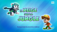 "Pups Save a Frozen Camp Out" ("Il neige sur la jungle") title card on RTS Un