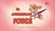 "Pups Save an Ace" ("Un atterrissage forcé") title card on TF1