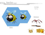 Bee design (queen on left)