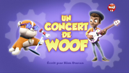 "Pups Save the Woof and Roll Show" ("Un concert de woof") title card on TF1