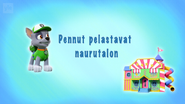 "Pups Save the Funhouse" ("Pennut pelastavat naurutalon") title card on Yle TV2