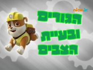 "Pups and the Trouble with Turtles" ("הגורים ובעיית הצבים") title card on Nick Jr.