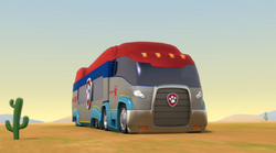 paw patrol bus with 2 pups and vehicle