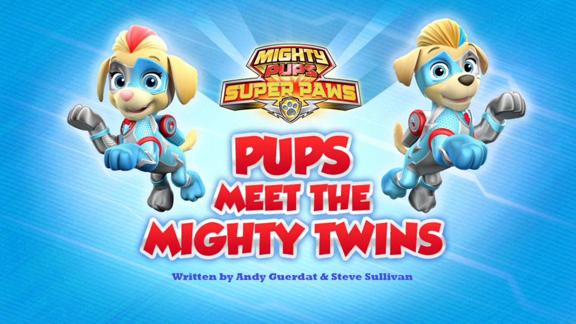 Nickelodeon Paw Patrol Super Paws Mighty Twins Pup & Badge Figures 2pc for sale online 