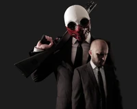 Вулф с маской и без в PAYDAY: The Heist