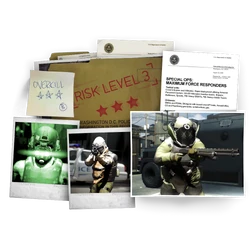 Информация о противниках в меню Активы на уровне сложности OVERKILL
