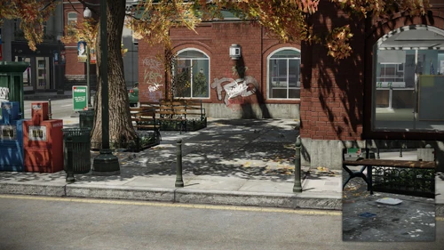 5. Below the middle park bench