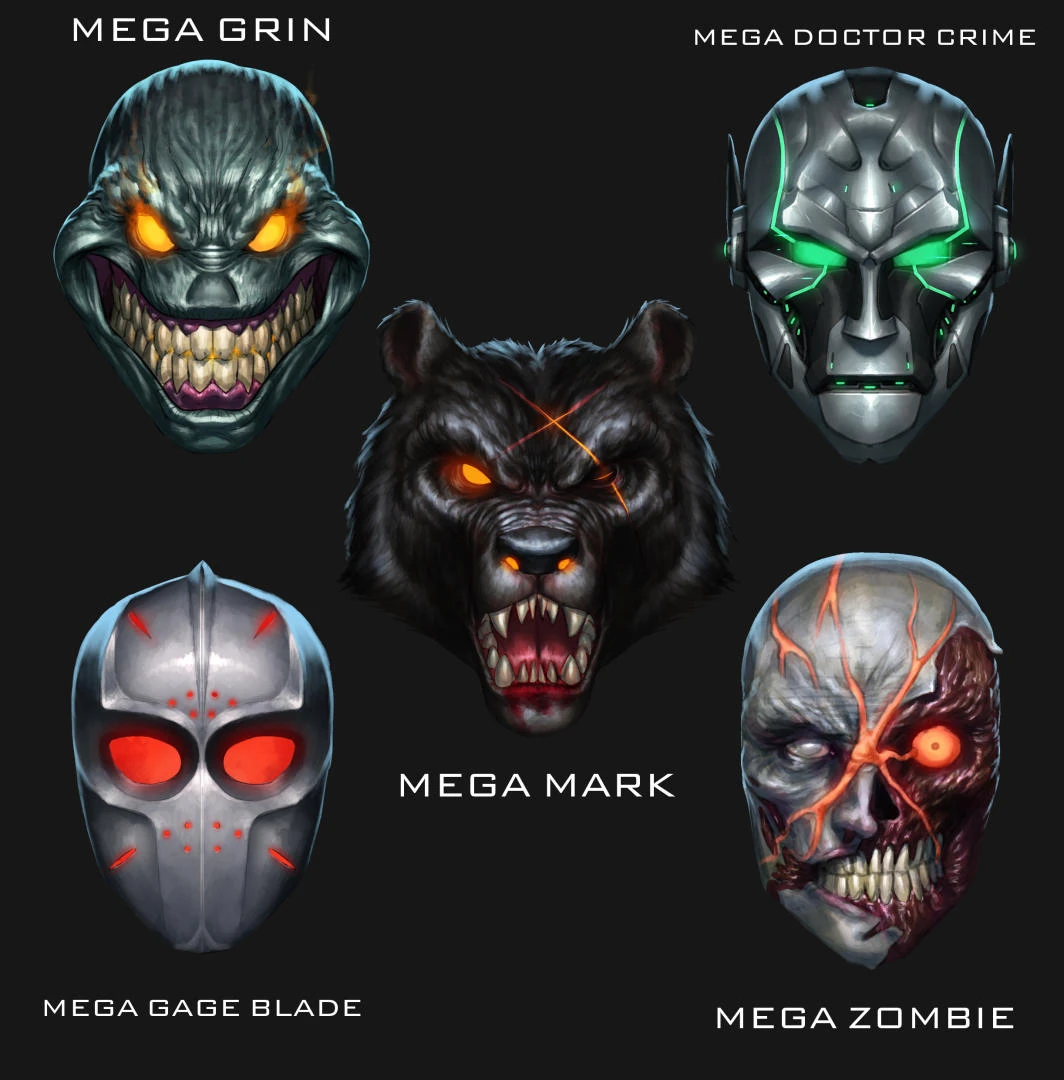 PAYDAY2 マスク 4点セット PAYDAY2 マスク 4点セット PAYDAY2 マスク 4点セット Payday 2 Mask