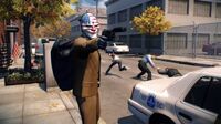 Dallas wielding a highly modified Bernetti 9 in the Payday 2 trailer.