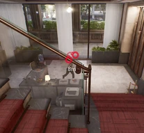 A guard about to run to arrest a heister for committing a crime during search mode