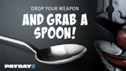 An advertisement banner for the Comically Large Spoon.