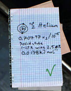 A page indicating that helium is the correct gas