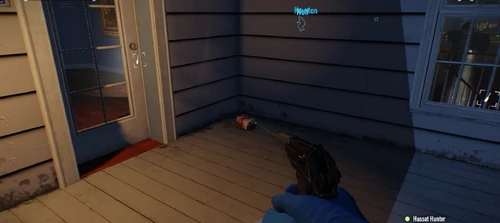 5. Next to a door to the back of the house