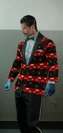 Dallas in the Dapper Dashing Holiday | Rusty Santa outfit.