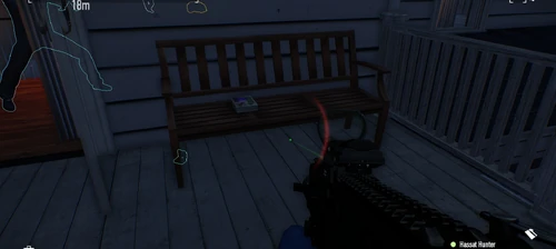 1. Right to the front door, on a bench