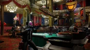 Casino interior, roulette tables side.