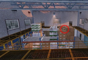 Lost Tapes 2-Keycard 2.png (1.63 MB) On top of a stack of crates in the north warehouse