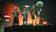 The original four members of the Payday Gang in the new PAYDAY 3 lobby screen.