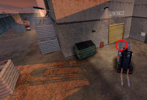 Lost Tapes 2-Keycard 6.png (1.6 MB) On top of a forklift behind the south warehouse