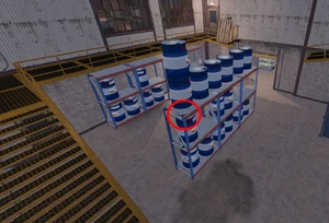 Lost Tapes 2-Keycard 5.png (1.62 MB) On top of a shelf in the south warehouse