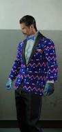 Dallas in the Dapper Dashing Holiday | Miracle Blues outfit.