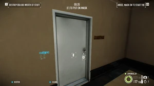 The door to the storage room on the second floor.