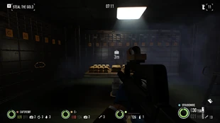 Gold piles inside the vault (Bank Heist: Gold).
