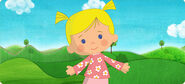 Chloe in a Sprout backdrop.