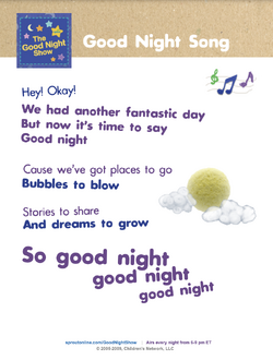 Goodnight Song | PBS Kids Sprout TV Wiki | Fandom
