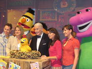 Walkaround versions of Ernie and Bert with Barney, Kelly, Chica, Sean, and Nina.