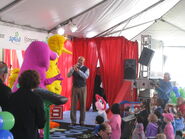 Barney, Big Bird, and Gordon