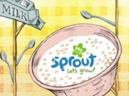 Breakfast ident. Taken after an episode of "Barney and Friends".