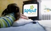 Girl watcing Sprout