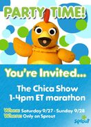 Fake invitation advertising a marathon of the show uploaded to Sprout's social media accounts.