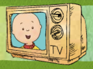 Caillou on the TV button at Sproutletsgrow.com.