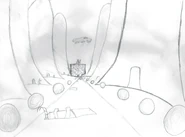 Emerging into the city.