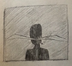 Moustache Man, watching through the window