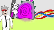A scientist opening a portal.