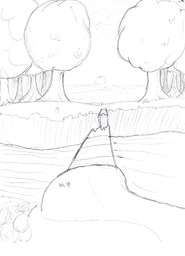 Broken bridge over a river.