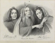 A portrait of actor Drinkwater Meadows in the role of one of the witches