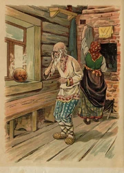 Illustration of Kolobok from the 1913 A. Medvedev Russian edition.