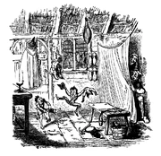 An illustration for the Brother's Grimm story "The Elves and the Shoemaker"