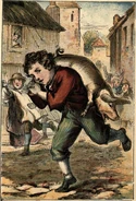“Tom, Tom, the Piper’s Son,” illustration from The National Nursery Book, ca. 1870.