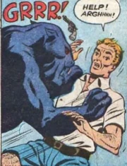 Felia kills Mr. Croyden in her panther form to protect her love interest Dan Lawton