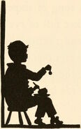 “Little Jack Horner,” illustration by Katharine G. Buffum for Mother Goose in Silhouettes, 1907.